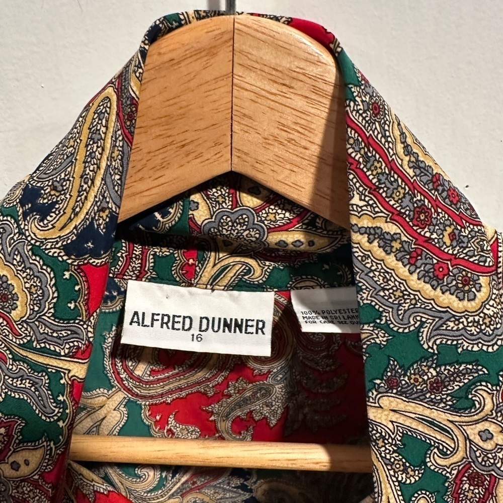 Alfred Dunner Red and Green Paisley Top - Picture 3 of 6
